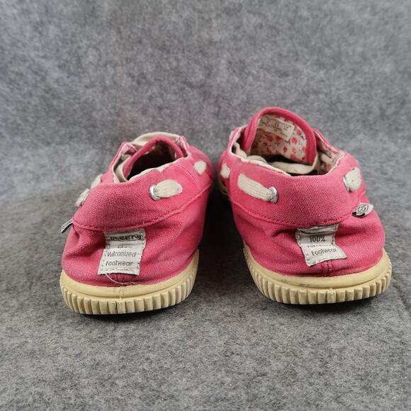 Keen Shoes Womens 8 Casual Boat Loafer Maderas Canvas Pink Two Eye Slip On Flat - Picture 5 of 12